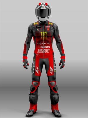 Fabio Quartararo Monster Energy MotoGP Motorbike Racing Suit Red Black
