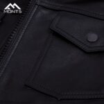 MONT5  Diran Men Black Classic Leather Jacket with Shirt Collar