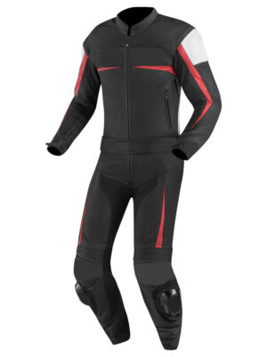 2 PC MEN MOTORCYCLE LEATHER RACING SUIT