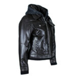 Riley Womens Wax Leather Jacket with Hoody