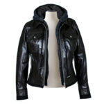 Riley Womens Wax Leather Jacket with Hoody