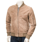 MEN SAND SUEDE BOMBER JACKET BIRDSALL