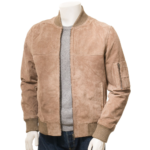 MEN SAND SUEDE BOMBER JACKET BIRDSALL