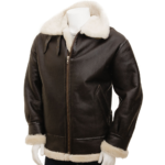 MEN BROWN AND CREAM AVIATOR JACKET ELBRIDGE