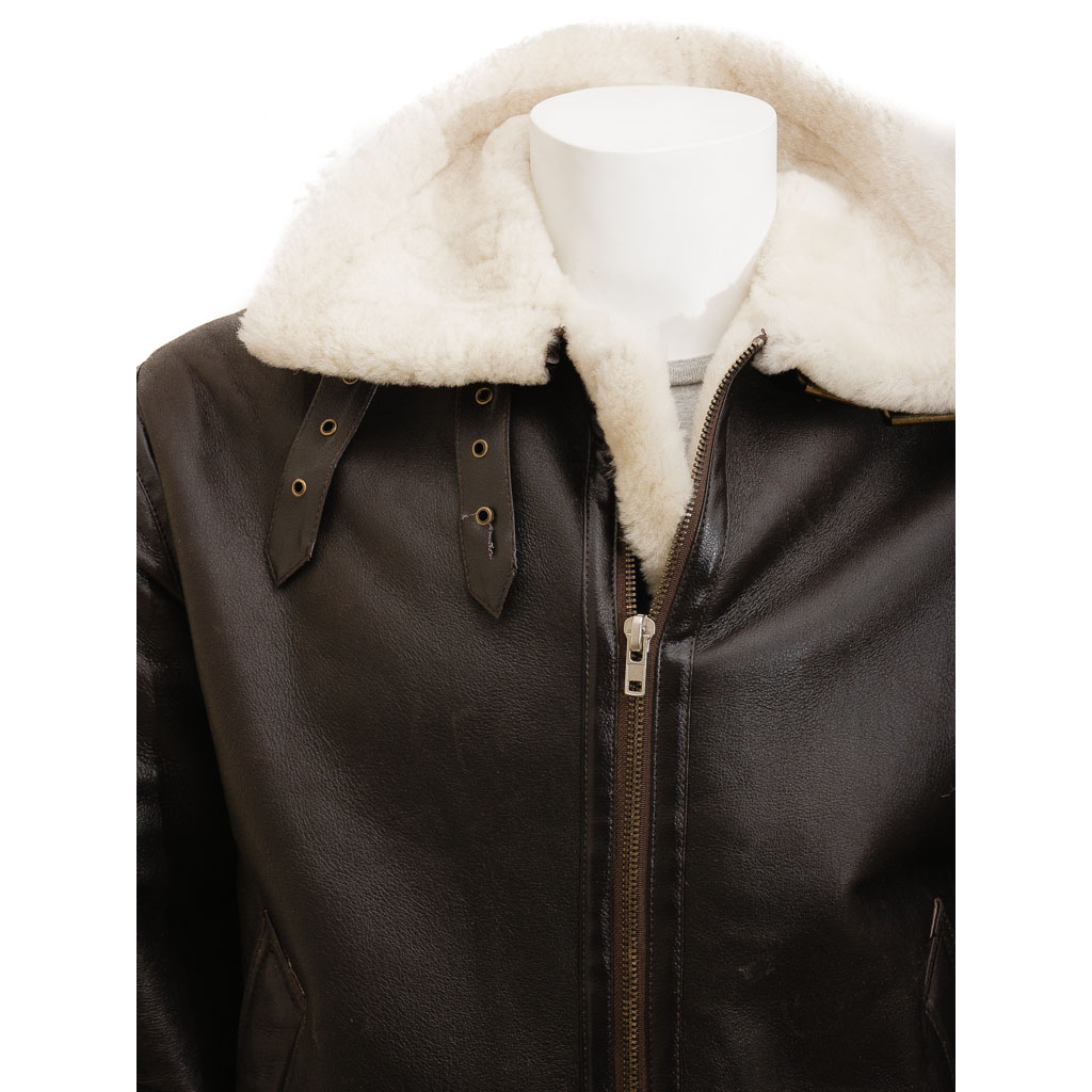 MEN BROWN AND CREAM AVIATOR JACKET ELBRIDGE