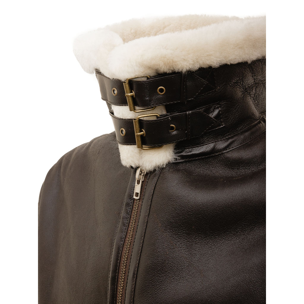 MEN BROWN AND CREAM AVIATOR JACKET ELBRIDGE