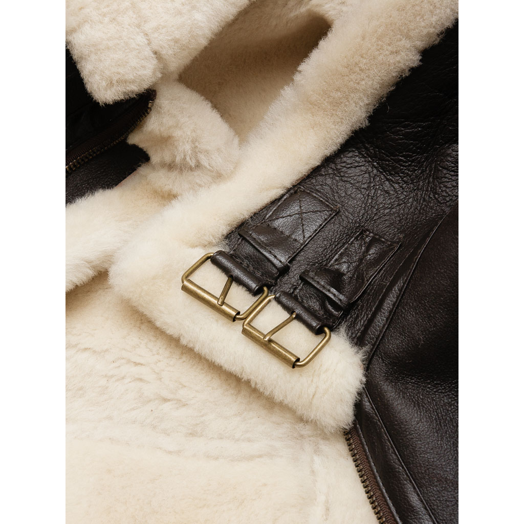 MEN BROWN AND CREAM AVIATOR JACKET ELBRIDGE