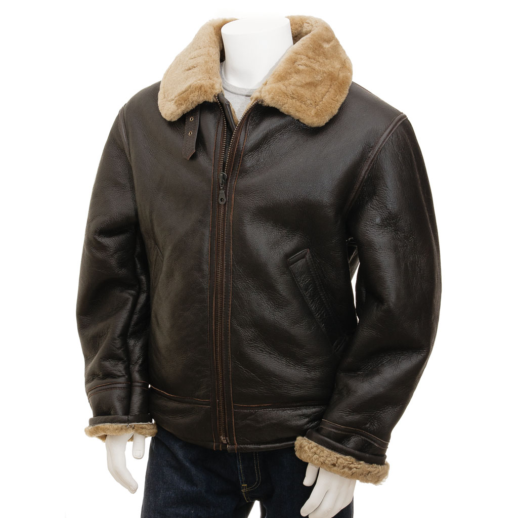 MEN BROWN AND GINGER AVIATOR JACKET ELBRIDGE
