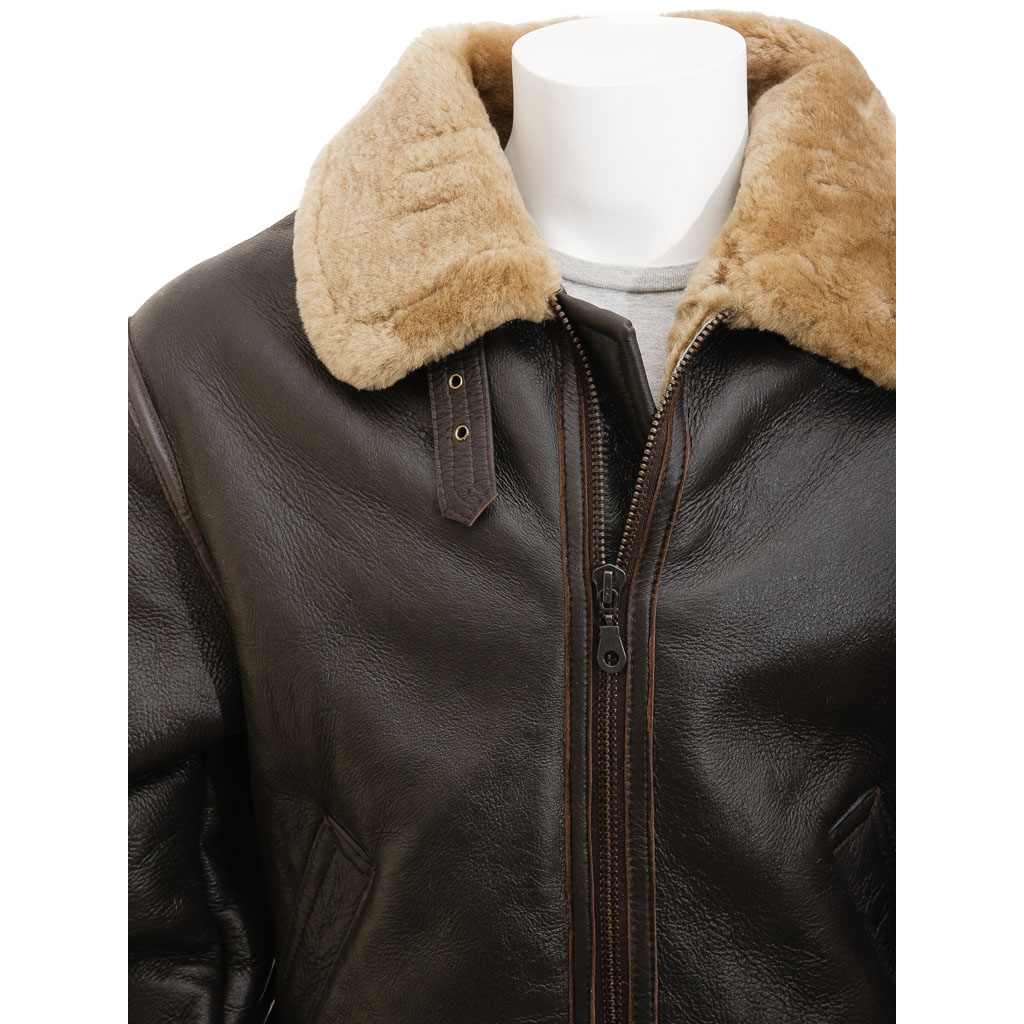 MEN BROWN AND GINGER AVIATOR JACKET ELBRIDGE