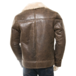 MEN BROWN SHEEPSKIN SHEARLING JACKET FOWLER