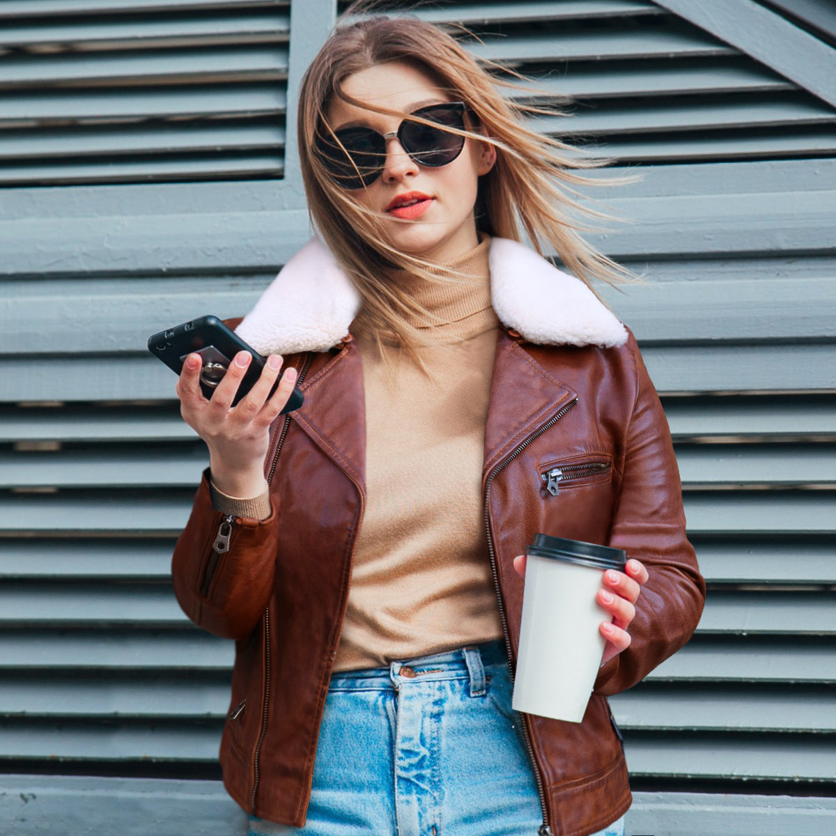 Lisa Bomber Jacket Cognac