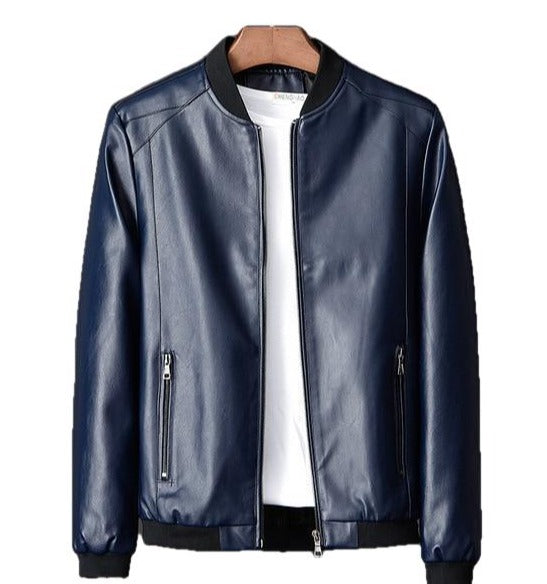 God Is Always On Time Printed Religious Leather Jacket