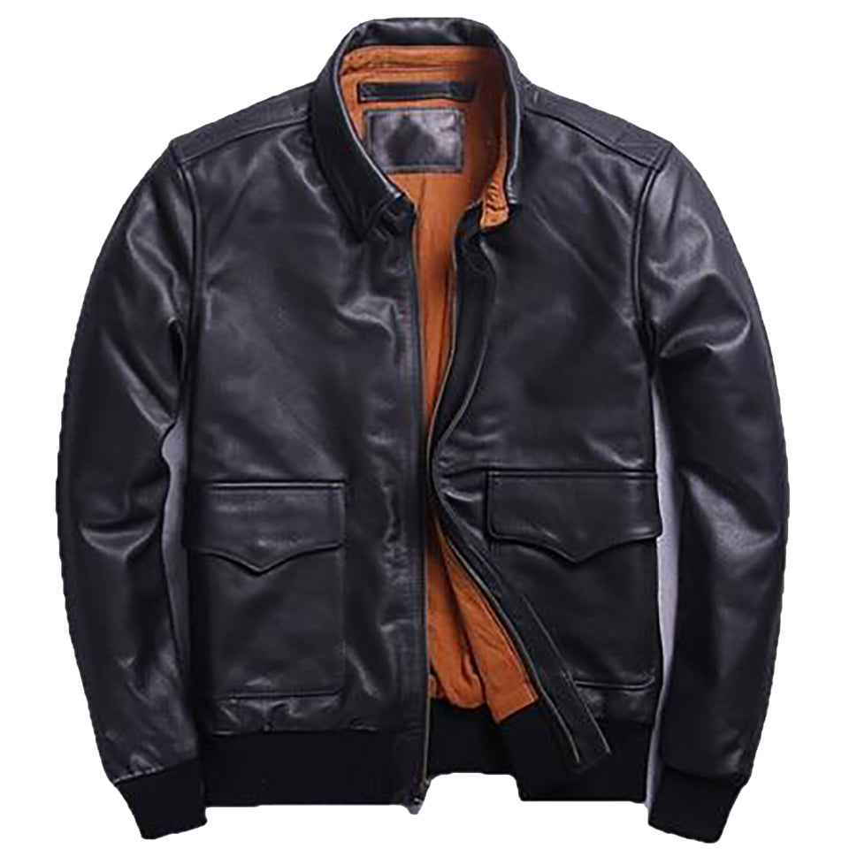 God Is Always On Time Religious Printed Bomber Genuine Leather Jacket