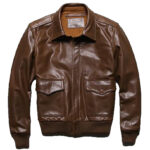 God Is Always On Time Religious Printed Bomber Genuine Leather Jacket