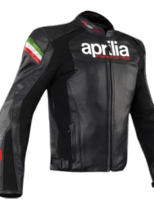APRILIA BLACK KNIGHT MOTORCYCLE LEATHER RACING JACKET