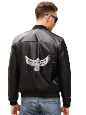 Wait On The Lord Dove Religious Printed Leather Jacket