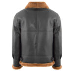 Frankie Men's Black Bomber Leather Jacket With Faux Fur Lining