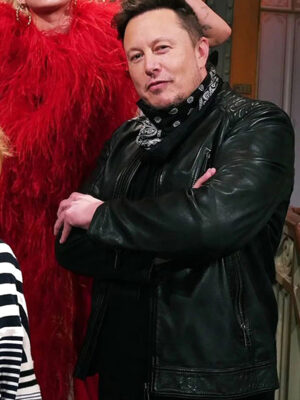Elon Musk Real Leather Jacket Black