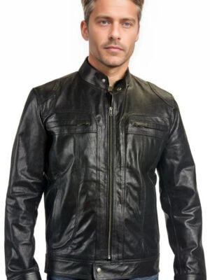Raging Men's Cafe Racer Leather Jacket