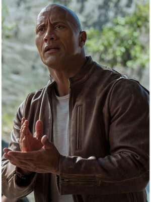 Dwayne Johnson Real Leather Jacket Brown