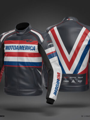 StreetPulse Moto America 2025 Leather Racing Jacket