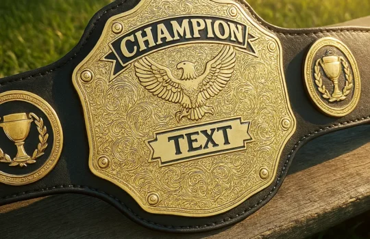 laser engraved side plates championship belt