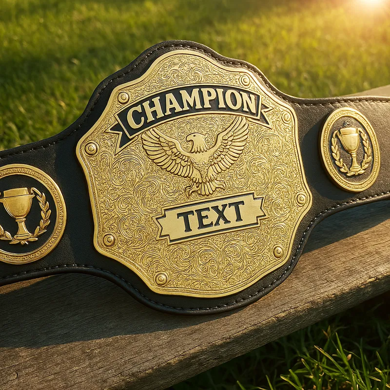 laser engraved side plates championship belt
