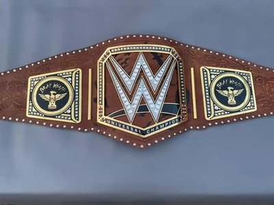 wrestling replica title belt with leather strap