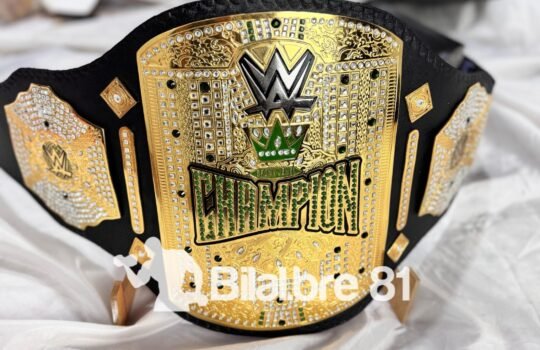 jeweled championship belts with synthetic diamonds and gold plates