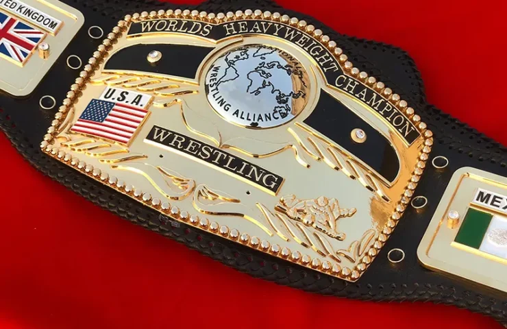 custom indie wrestling belts with gold championship plates