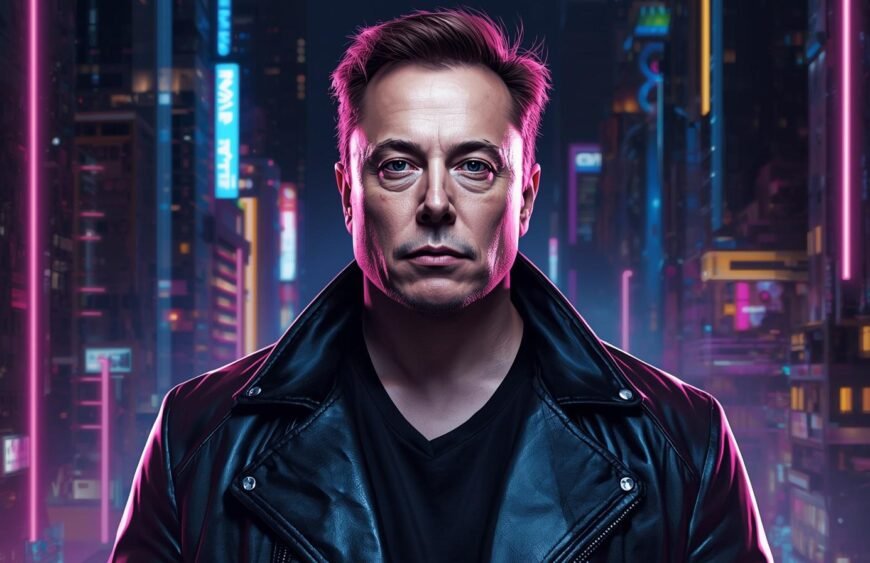Elon Musk Leather Jacket Cyberpunk Style